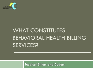 What Constitutes Behavioral health Billing Services?