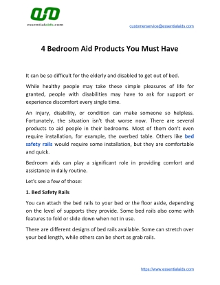 4 bedroom aid products you must have
