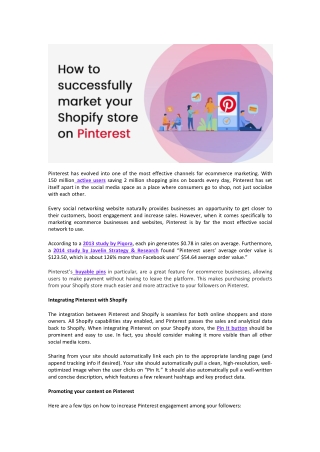 How to Successfully Market Your Shopify Store on Pinterest