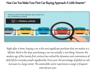 How Can You Make Your First Car Buying Approach A Little Smarter?