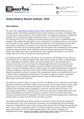 Global Battery Market Outlook, 2026