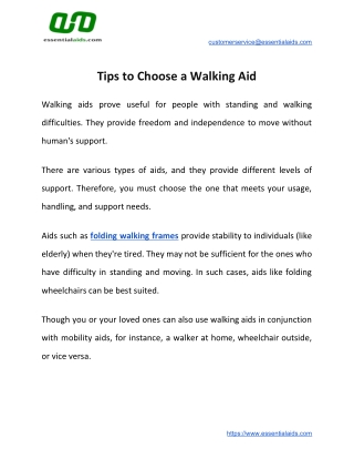 Tips to Choose a Walking Aid