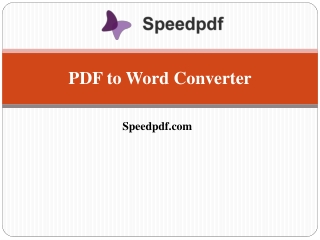 Free PDF to Word Tool - Speedpdf.com