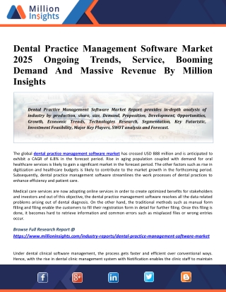 Dental Practice Management Software Market 2021 Global Industry Size, Share, Revenue, Business Growth, Demand And Applic