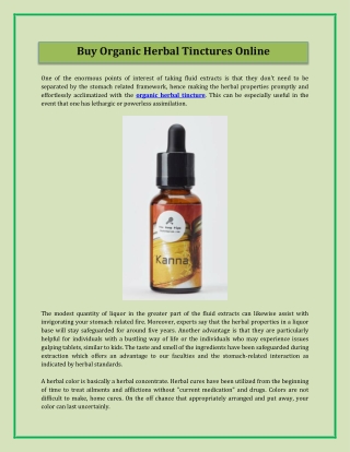 Buy Organic Herbal Tinctures Online