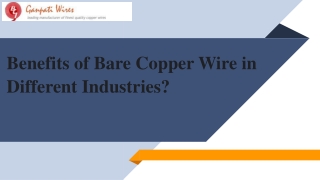 Benefits of Bare Copper Wire in Different Industries?