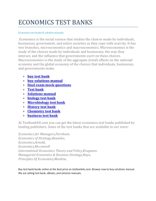 ECONOMICS TEST BANKS