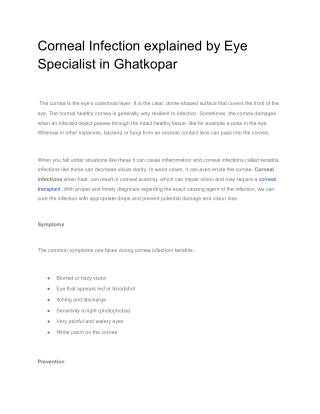 Cornea Surgery in Ghatkopar