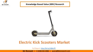 Electric Kick Scooters Market Size Worth $4.9 billion by 2026 - KBV Research