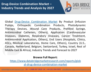 Drug-Device Combination Market Segmentation, Size, Analysis, Key Players and Forecast 2027