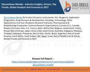 Glycosidases Market - Industry Insights, Drivers, Top Trends, Global Analysis And Forecast to 2027