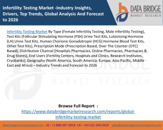 Infertility Testing Market -Industry Insights, Drivers, Top Trends, Global Analysis And Forecast to 2026