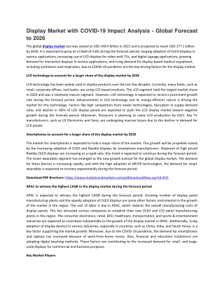 Display Market with COVID-19 Impact Analysis