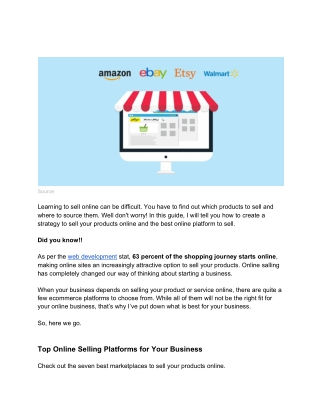 7 Best Online Platforms to Sell Your Products