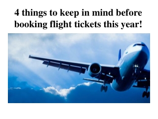 4 things to keep in mind before booking flight tickets this year!