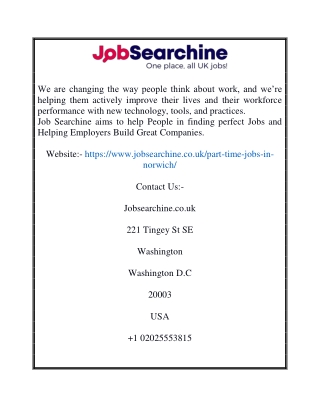 Part Time Jobs in Norwich | Jobsearchine.co.uk