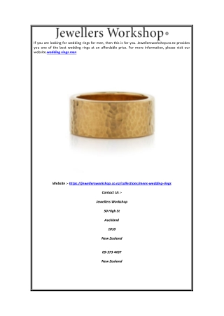 Wedding rings men | Jewellersworkshop.co.nz