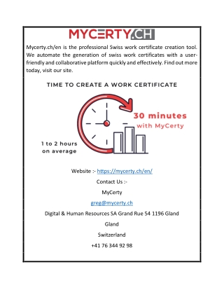 Swiss Work Certificate Creation Tool | Mycerty.ch/en