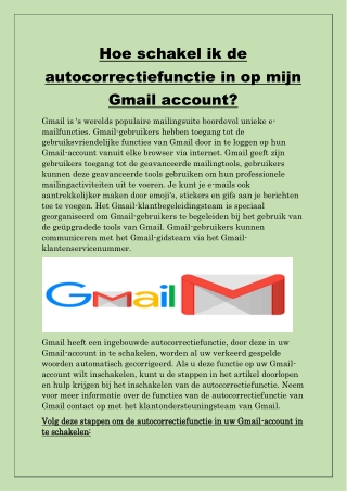 Hoe schakel ik de autocorrectiefunctie in op mijn Gmail account?