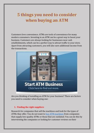 ATM Machine for sale at affordable prices in the USA at ATM Money Machine