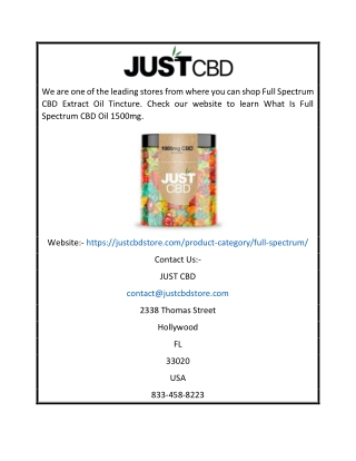 Full Spectrum CBD Oil | Justcbdstore.com