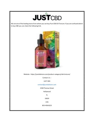 CBD Oil Tincture | Justcbdstore.com