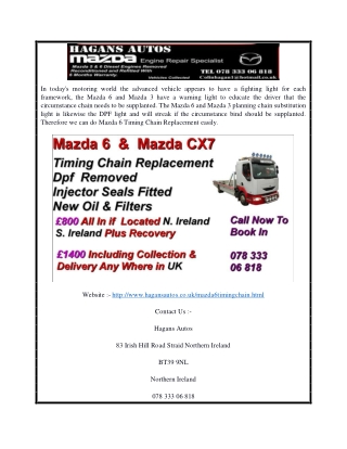 Mazda 6 Timing Chain Replacement | Hagansautos.co.uk