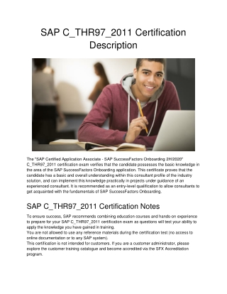 SAP C_THR97_2011 Certification Description