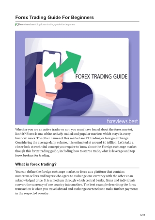 Forex Trading Guide For Beginners