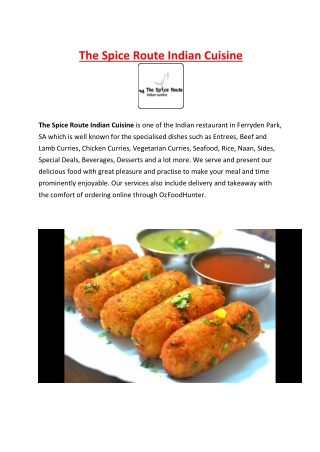 The Spice Route Indian Cuisine Ferryden Park, SA - 5% off