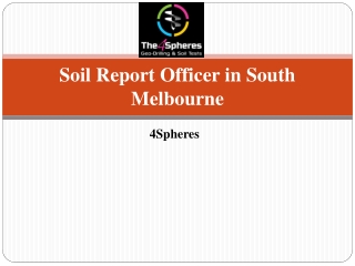 Soil Report Officer in South Melbourne - 4Spheres