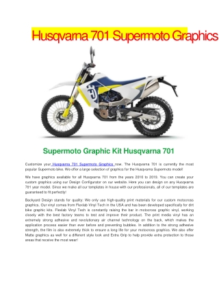 Husqvarna 701 Supermoto Graphics