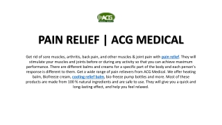 Pain Relief – Shop Pain Relief Balm Online | ACG Medical