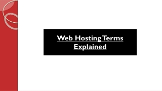 Web Hosting Terms Explained