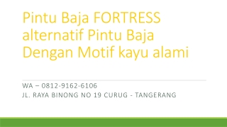 WA 0812-9162-6106 (FORTRESS) Jual Pintu Rumah