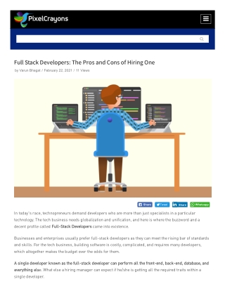 Full Stack Developers: The Pros and Cons of Hiring One