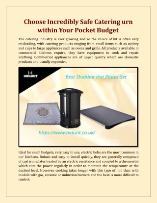Choose Incredibly Safe Catering urn within Your Pocket Budget