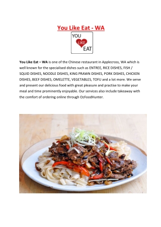 5% off - You Like Eat Chinese Restaurant Applecross, WA