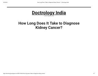 How long does it take to diagnose kidney cancer?