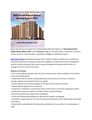 Global Real Estate Rental Market Report 2021