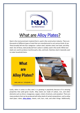 What Are Alloy Plates?