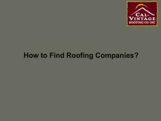 How To Find Roofing Companies?