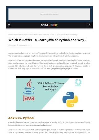 Which Is Better To Learn Java or Python and Why ?