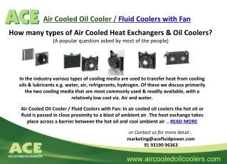 Air Cooled Oil Cooler / Fluid Coolers with Fan