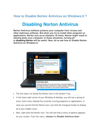 How to Disable Norton Antivirus on Windows 8 ?