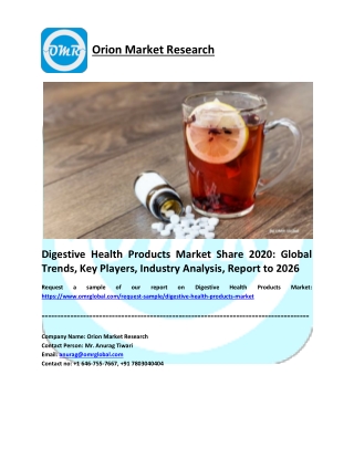 Digestive Health Products Market Report 2020: By Key Players, Share, Forecast 2020-2026