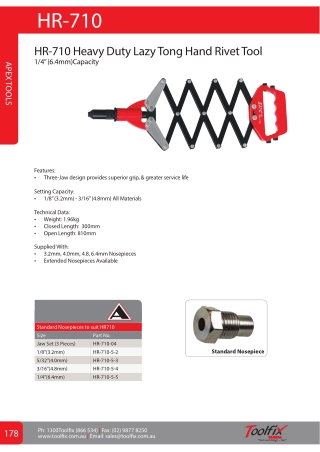 HR-710 Heavy Duty Lazy Tong Hand Rivet Tool