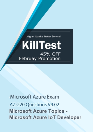 New Updated Microsoft AZ-220 Study Guides V9.02 Killtest