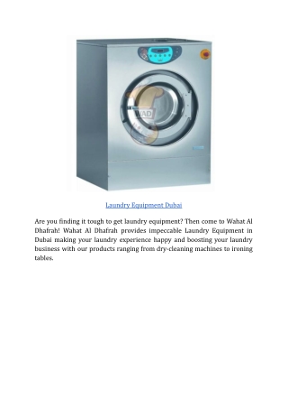 Laundry Equipment Dubai