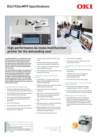 ES4192dnMFP Specifications